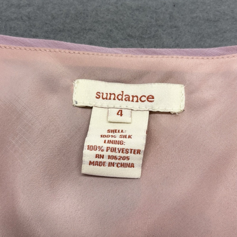 Sundance 100% Silk Chiffon Dress Flutter Sleeve V Neck Floral Whimsy Fairy Sz 4 - Picture 7 of 10